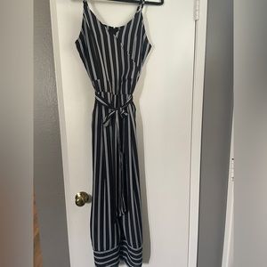 Black and white stripe jumpsuit (one size)